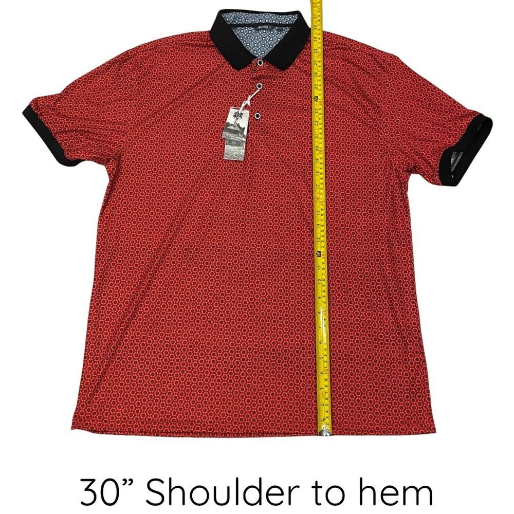 Bohio Men’s Polo Shirt – Red w/ Black Trim – Size XL - Picture 4 of 11
